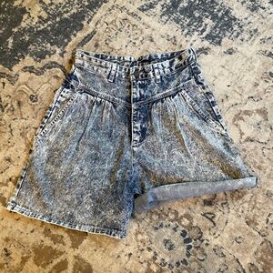 Vintage Denim Acid Wash Shorts